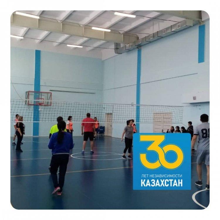 Соревнования по волейболу среди педагогических коллективов школ.